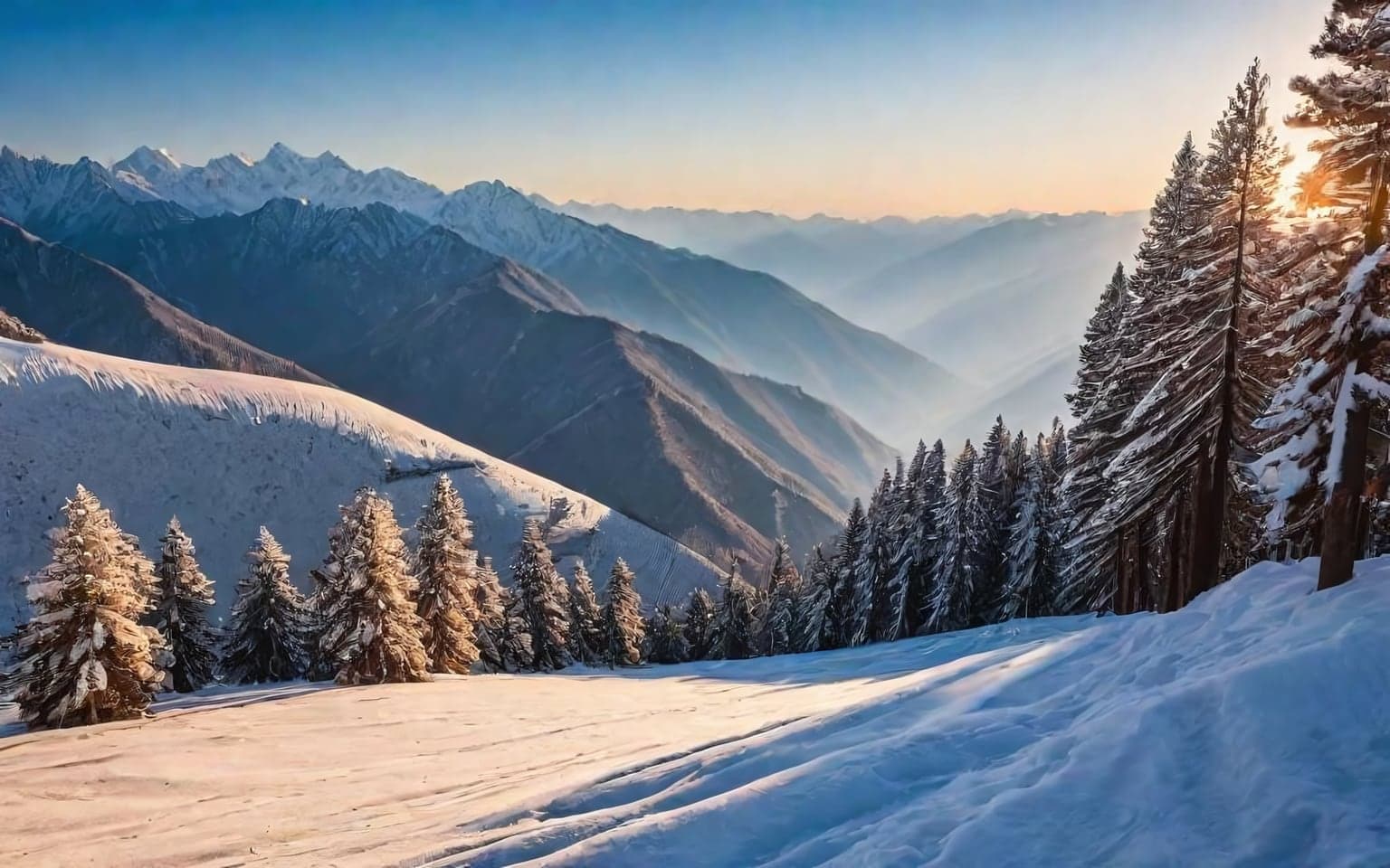Representative AI illustration of Snow slopes