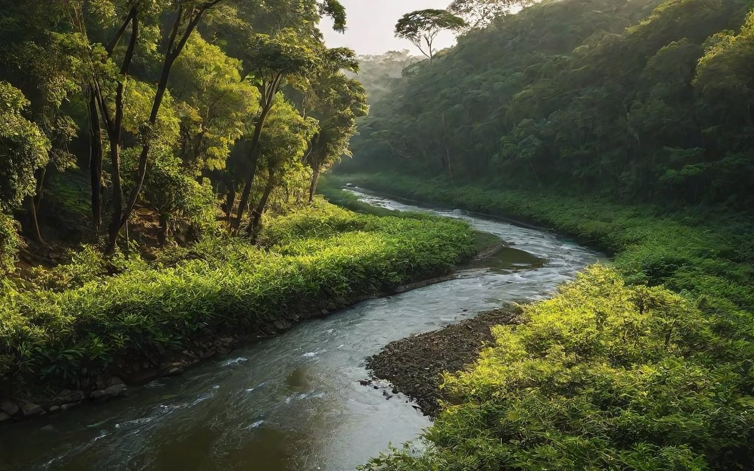 Representative AI illustration of Forest river