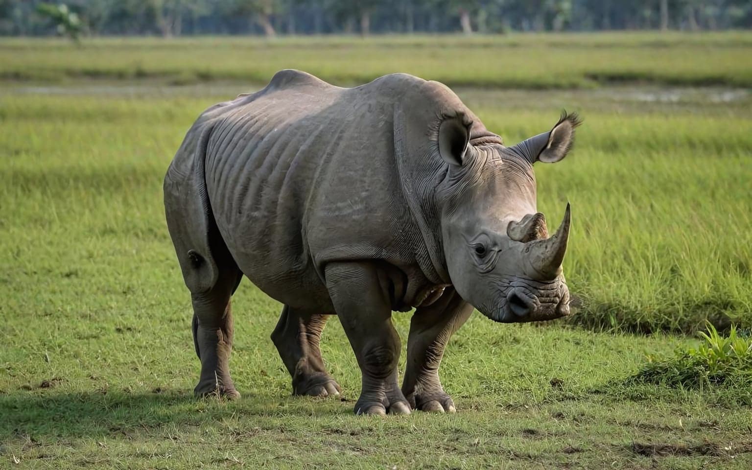 Representative AI illustration of One horned rhino