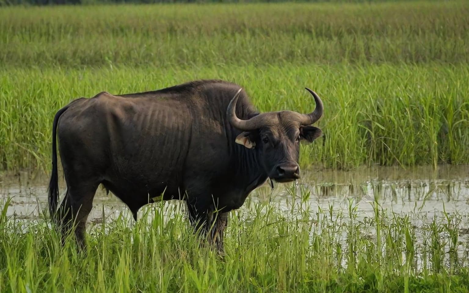 Representative AI illustration of Wild water buffalo
