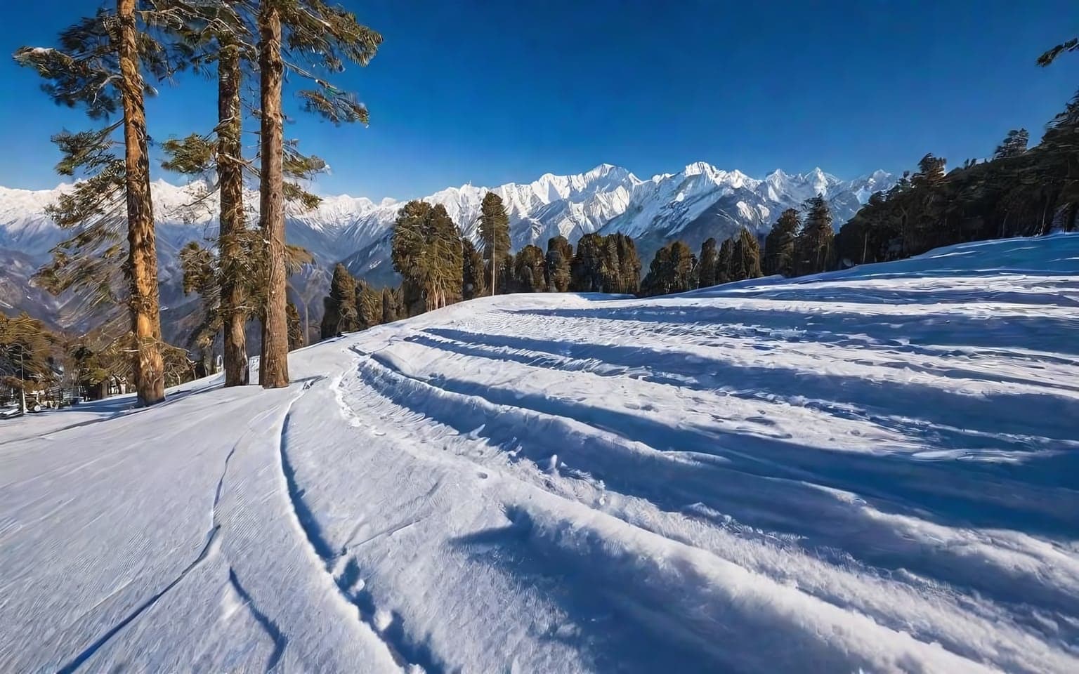 Representative AI illustration of Snow slopes
