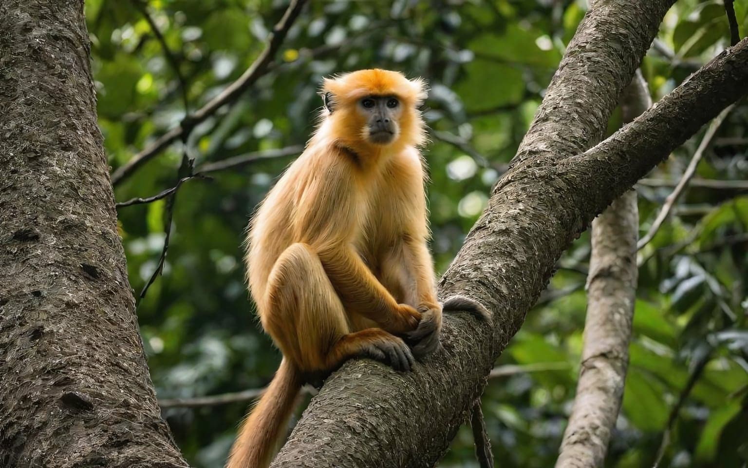 Representative AI illustration of Golden langur