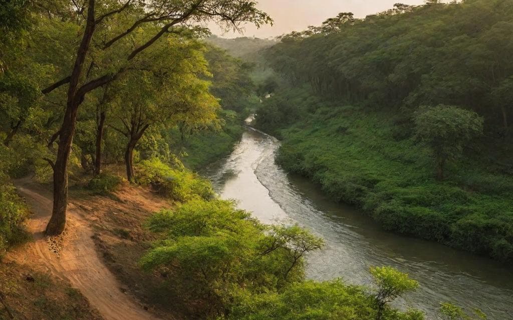 Representative AI illustration of Forest river