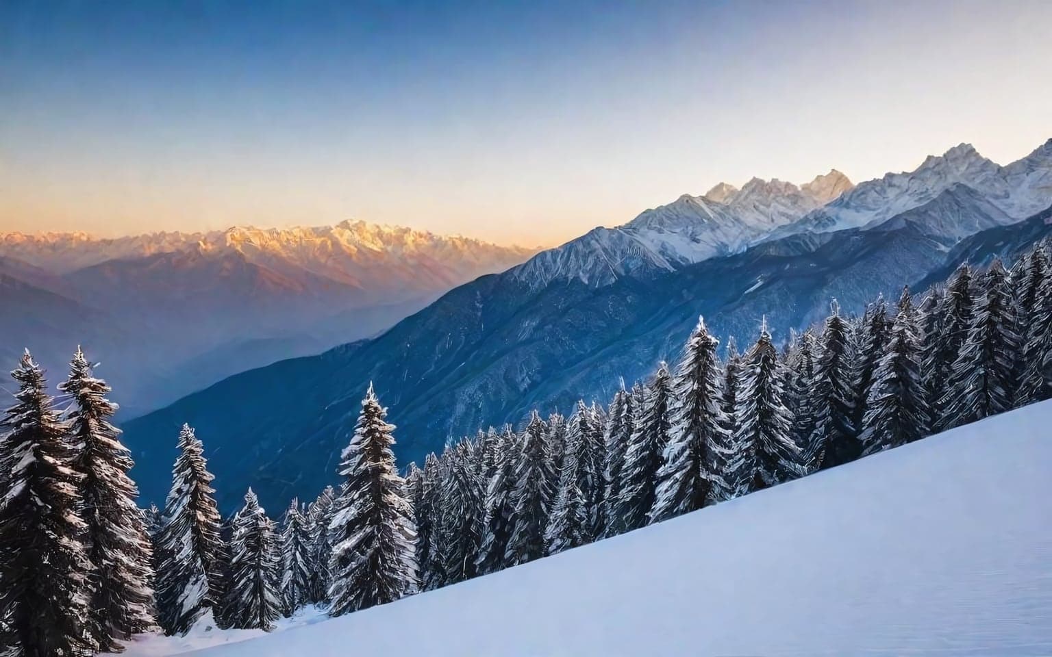 Representative AI illustration of Snow slopes