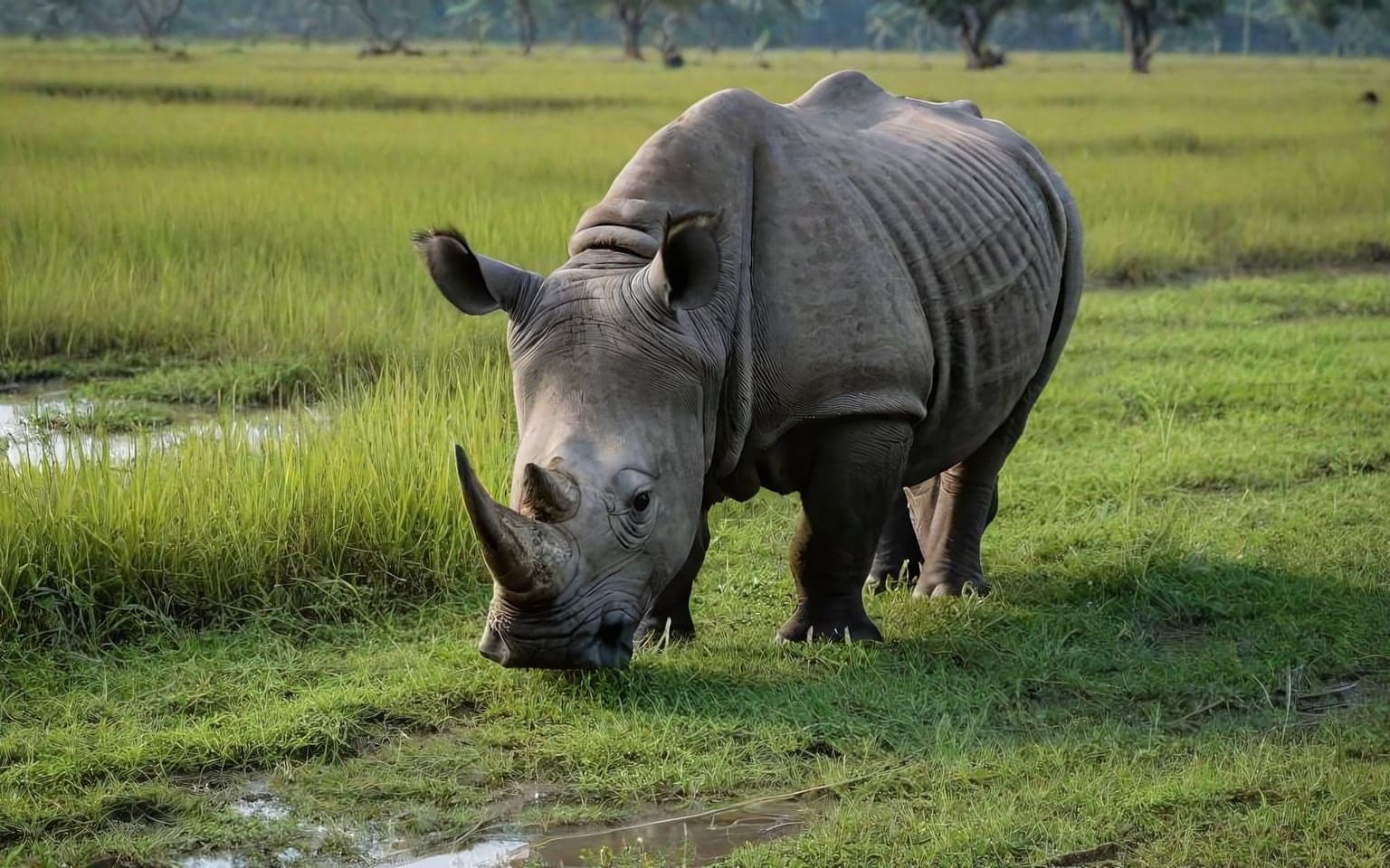 Representative AI illustration of One horned rhino