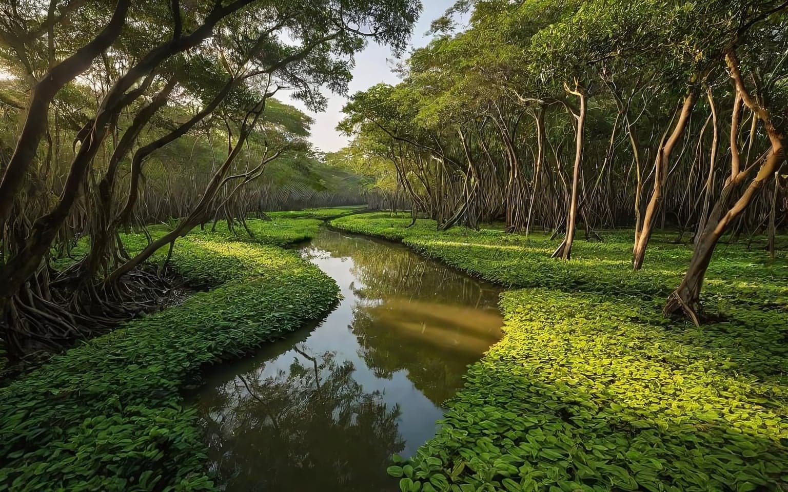 Representative AI illustration of Mangrove creek